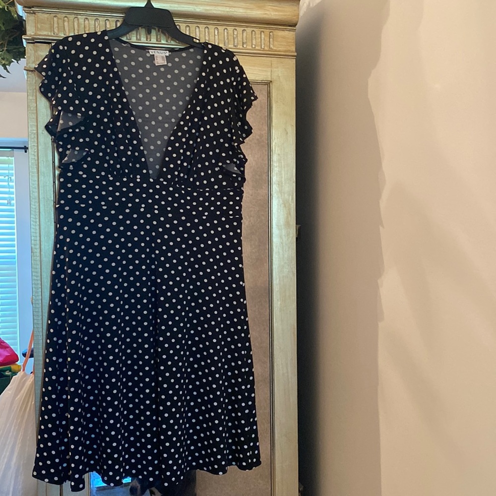Black and white polka dot dress by Venus XL